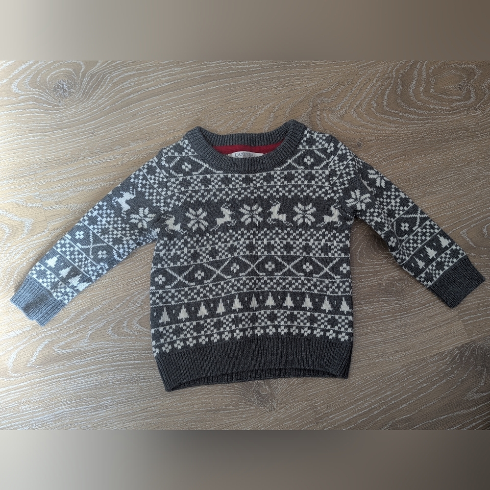 4/$10 ✨ George Baby Faire Isle Patterned Holiday Sweater
